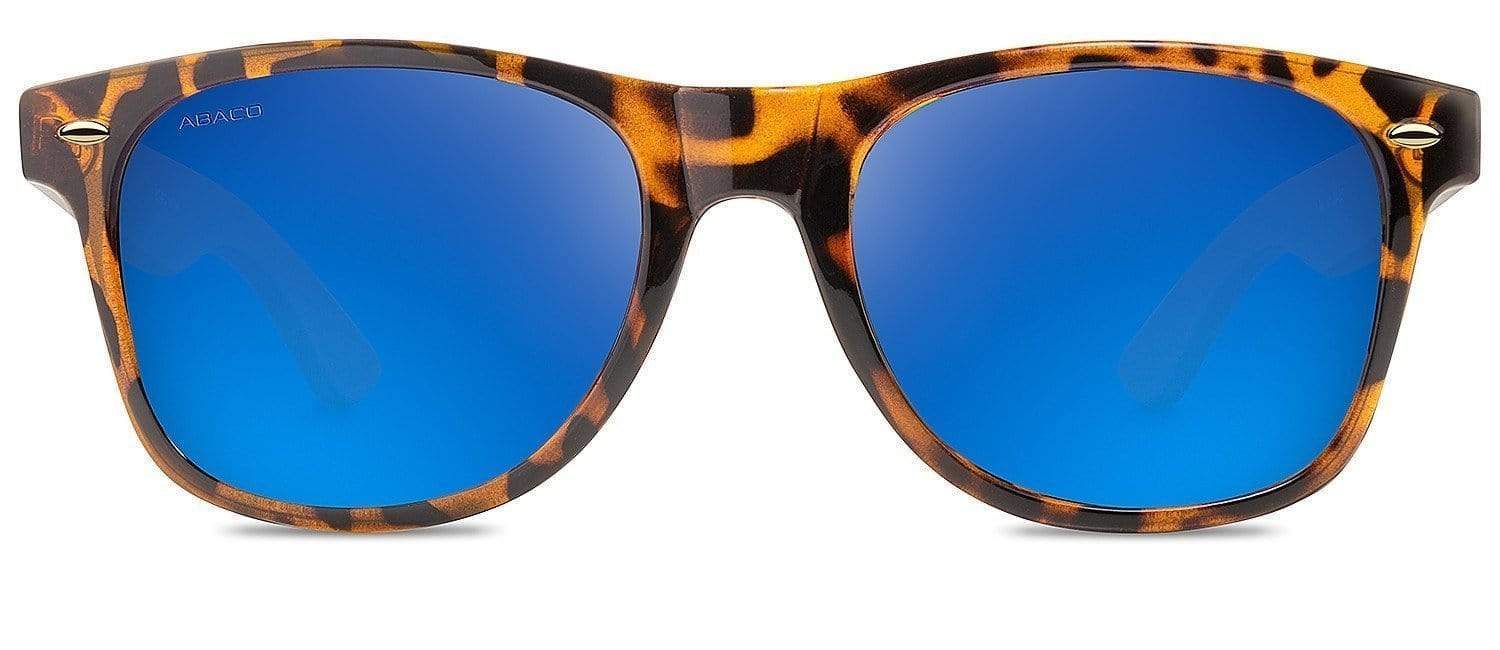 Abaco Taylor Tortoise Bamboo Sunglasses Polarized Deep Blue Lens Front