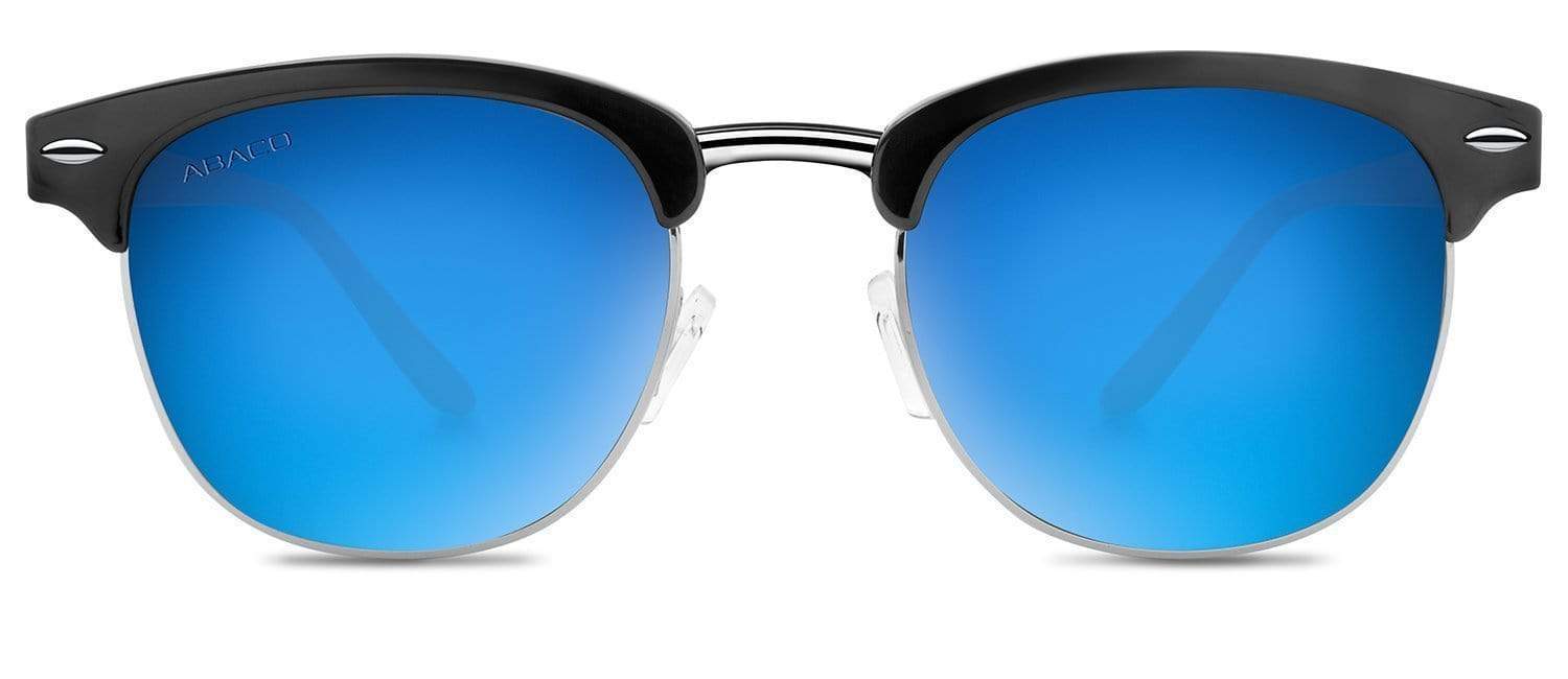 Abaco Montana Gloss Black Sunglasses Polarized Deep Blue Mirror Lens Front