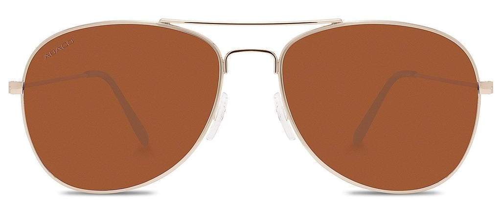 Abaco Avery Gold Sunglass Brown Polarized Lens Front
