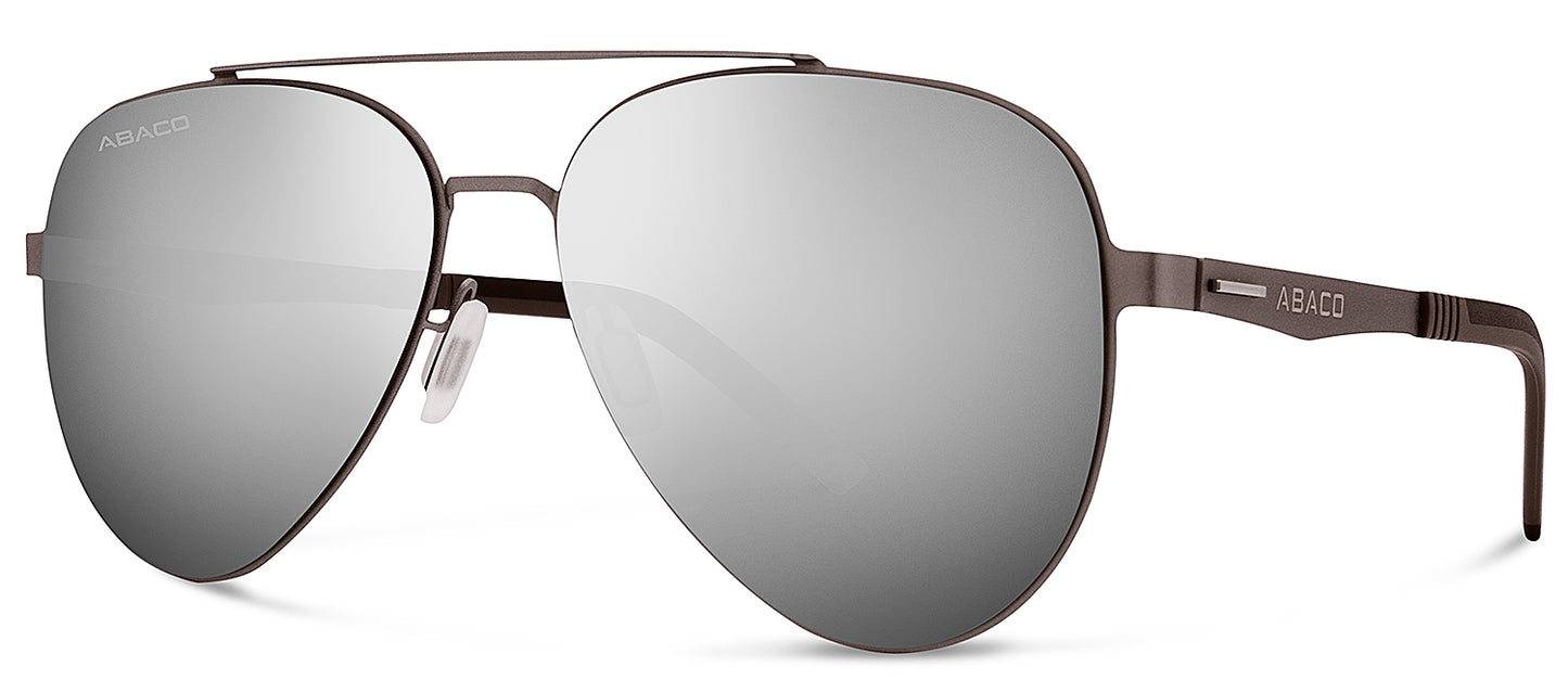 Abaco Daytone Gunmetal Stainless Steel Sunglass Polarized Silver Flash Mirror Lens Side