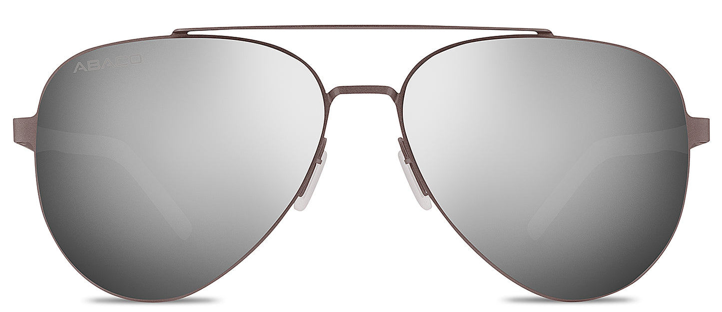 Abaco Daytone Gunmetal Stainless Steel Sunglass Polarized Silver Flash Mirror Lens Front