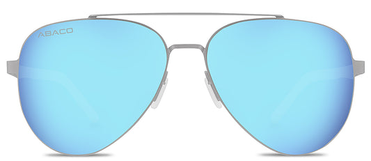 Abaco Daytone Silver Stainless Steel Sunglass Polarized Caribbean Blue Mirror Lens Side