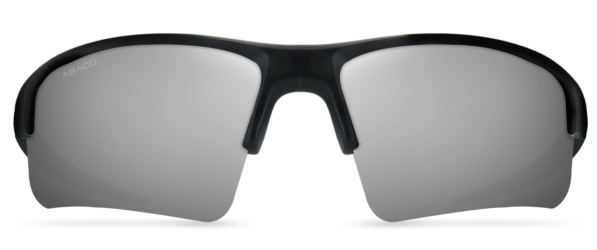 Abaco Forty Four Black Sunglass Polarized Silver Flash Mirror Lens Front