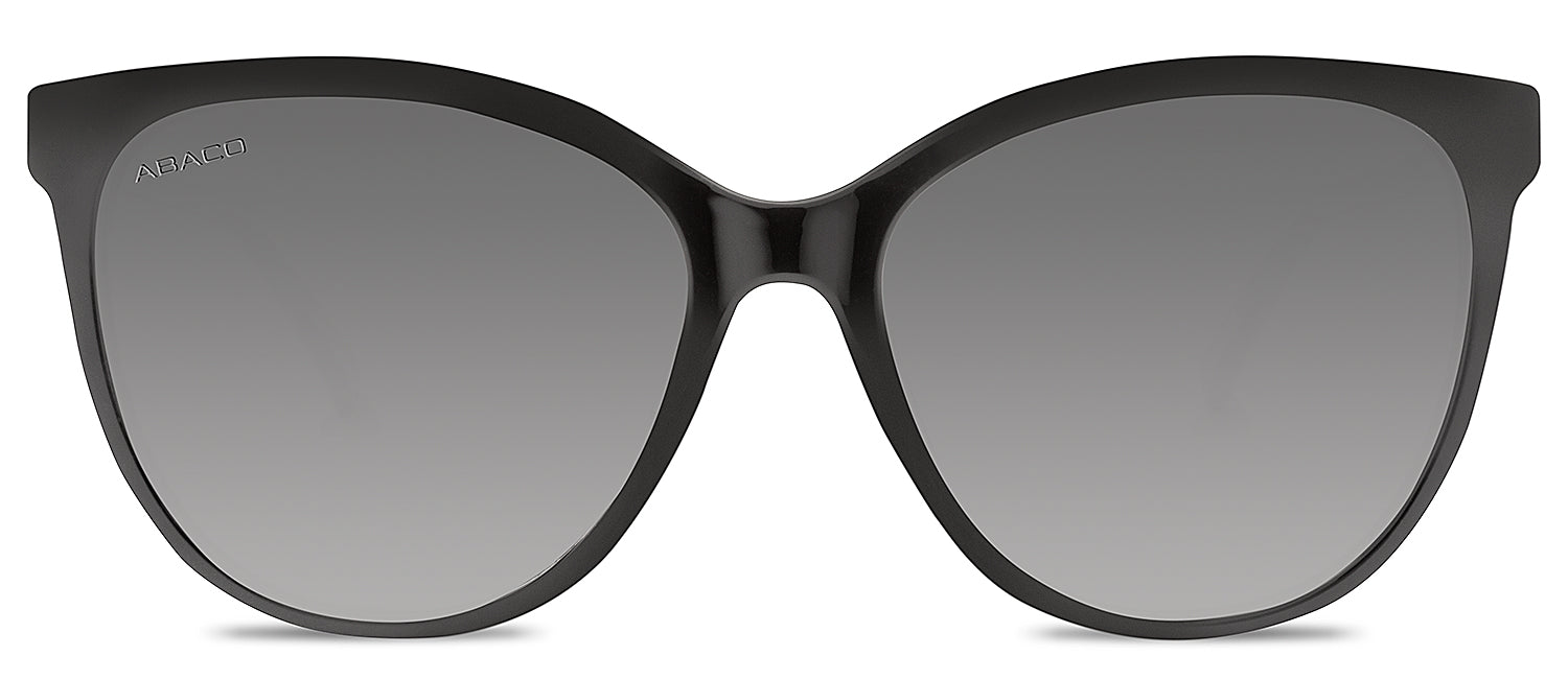 Abaco Kendall Black Sunglass Polarized Grey Lens Front