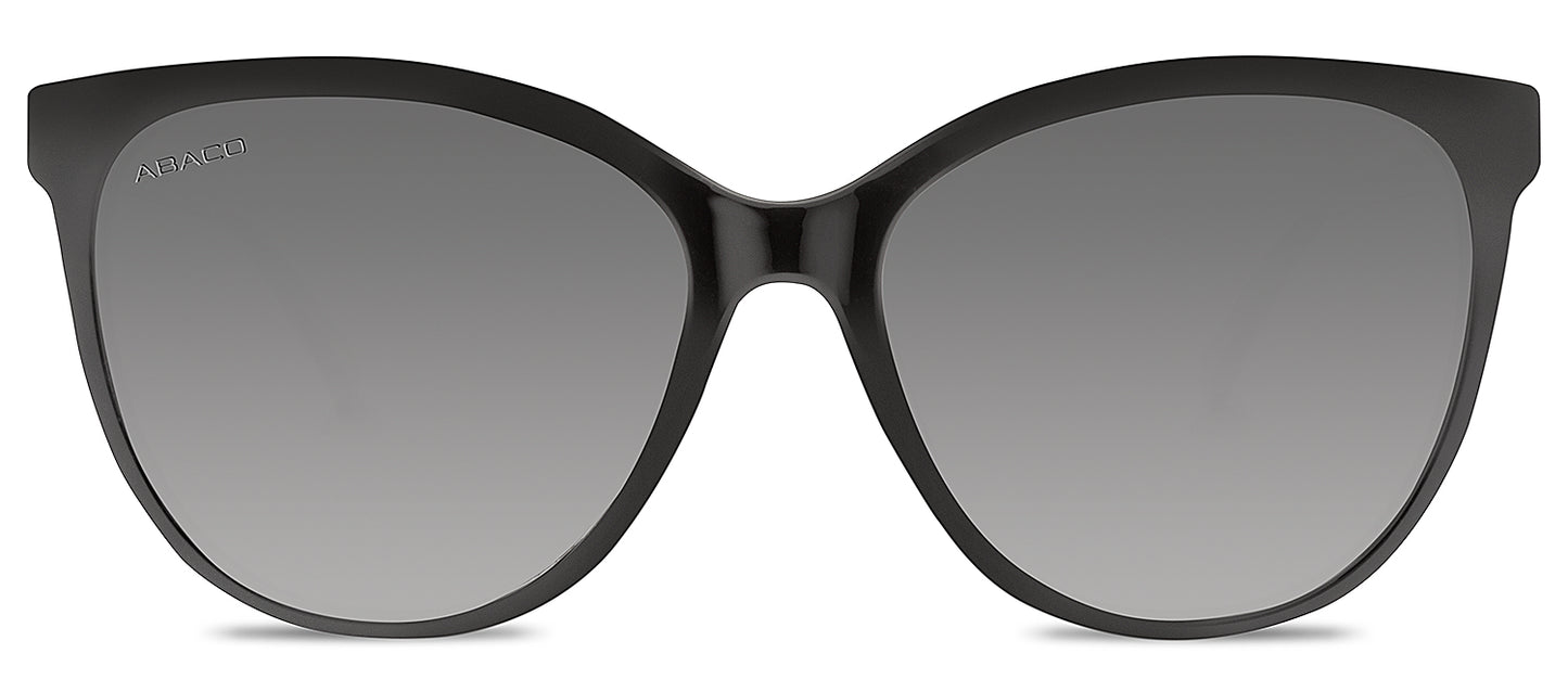 Abaco Kendall Black Sunglass Polarized Grey Lens Front