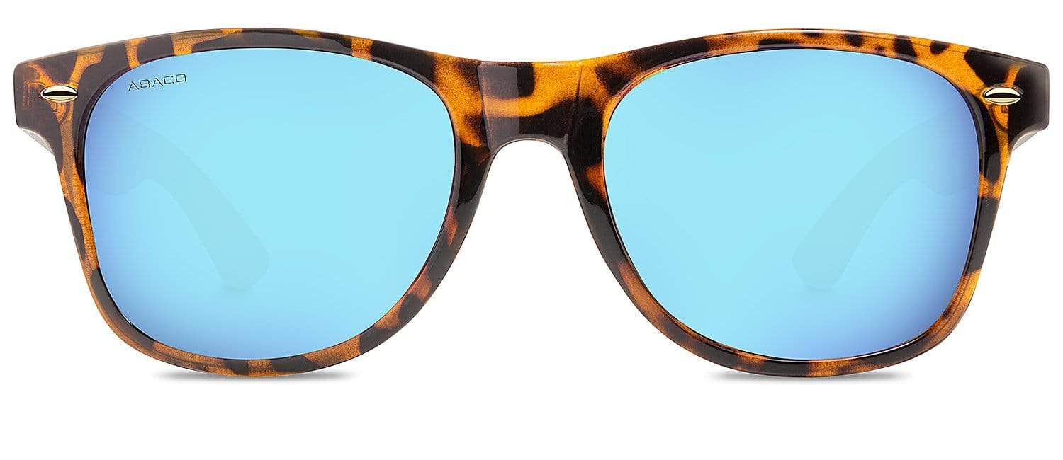 Abaco Taylor Tortoise Bamboo Sunglasses Polarized Caribbean Blue Lens  Front